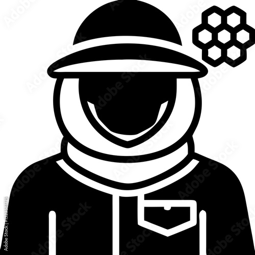 Beekeeper with Protective Suit and Honeycomb Vector Illustration for Bee Farming