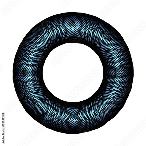 Abstract Glowing Dotted Ring with Transparent Background