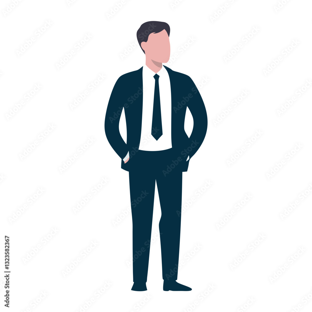 Business Professional Vector Illustration in Formal Suit Composed for Versatile Design Use Business Professional Vector Illustration in Formal Suit Composed for Versatile Design Use