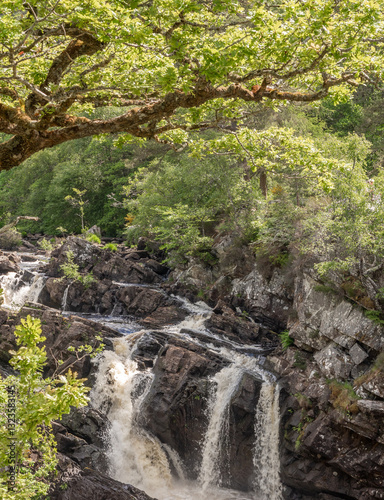 The impressive large Blackwater River at Little Garve, Scotland, UK