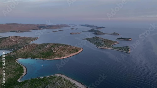 Islands In Kornati Archipelago In Croatia. - aerial shot