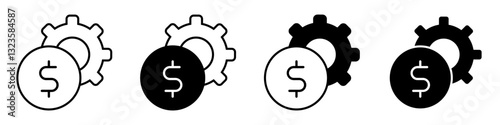 Taxes and accounting line icons vector set. Finance and interest illustration sign collection. Money logo.