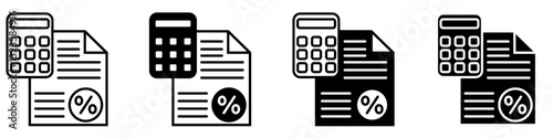 Taxes and accounting line icons vector set. Finance and interest illustration sign collection. Money logo.