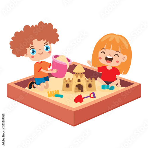 Kids Having Fun At Sandbox