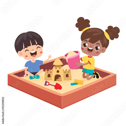 Kids Having Fun At Sandbox