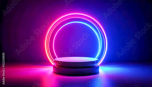 Podium beautiful product display, glowing