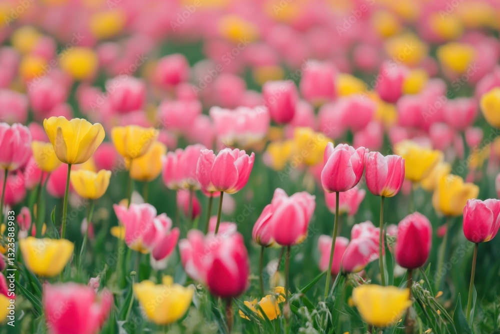 Vibrant pink and yellow blossoms in a tranquil field, ideal for nature enthusiasts and floral lovers wanting exquisite backgrounds and textures for inspiration and design projects Vibrant pink and yellow blossoms in a tranquil field, ideal for nature enthusiasts and floral lovers wanting exquisite backgrounds and textures for inspiration and design projects