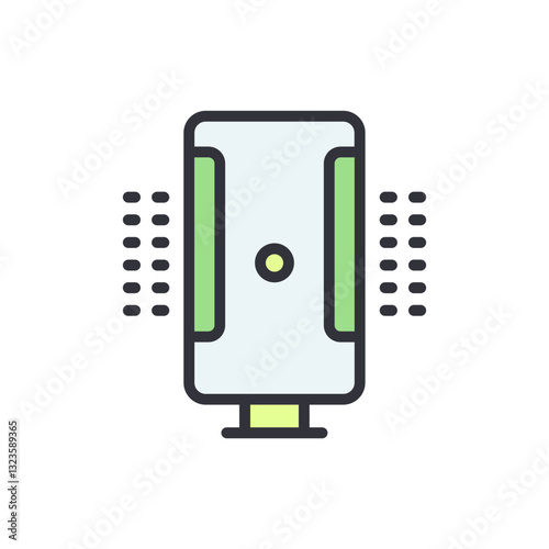 Air purifier colored icons, minimalist vector illustration ,simple transparent graphic element .Isolated on white background