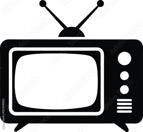television silhouette vector, old television icon