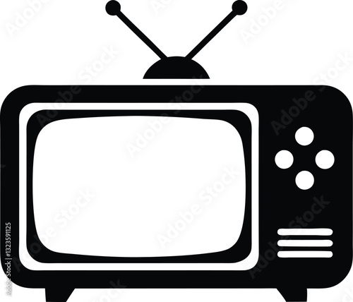 television silhouette vector, old television icon