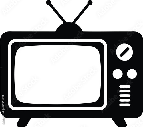 television silhouette vector, old television icon