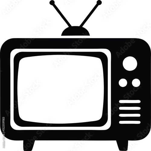 television silhouette vector, old television icon