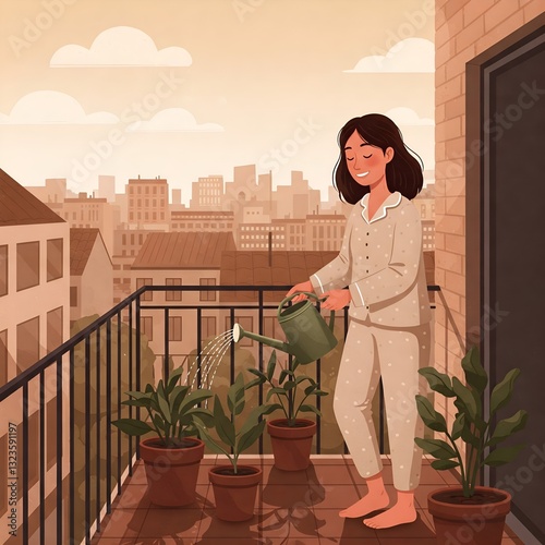 Relaxed Gardening on a Cozy Balcony