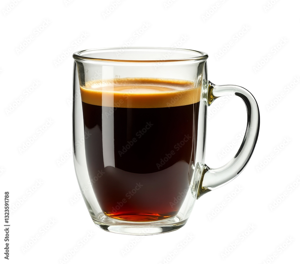 Coffee in a Clear Glass Mug with Transparent Background Coffee in a Clear Glass Mug with Transparent Background