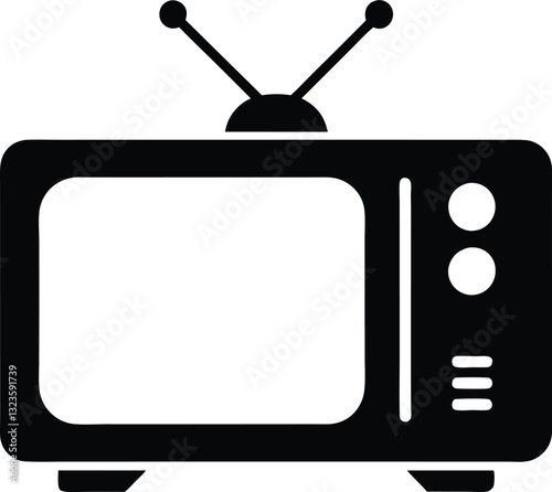 television silhouette vector, old television icon