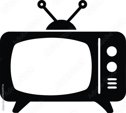 television silhouette vector, old television icon