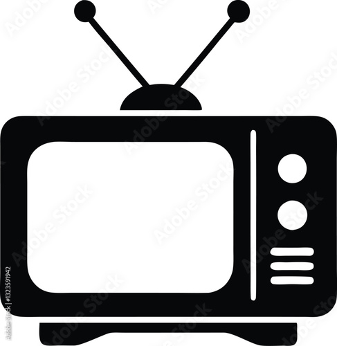 television silhouette vector, old television icon