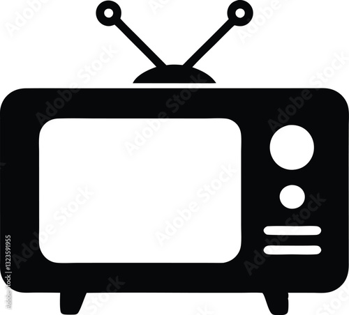 television silhouette vector, old television icon