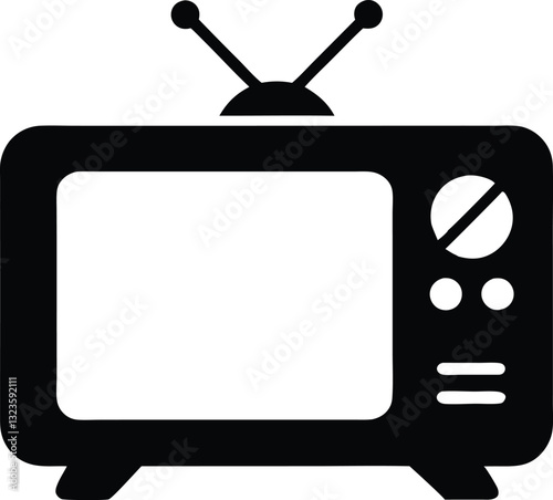 television silhouette vector, old television icon