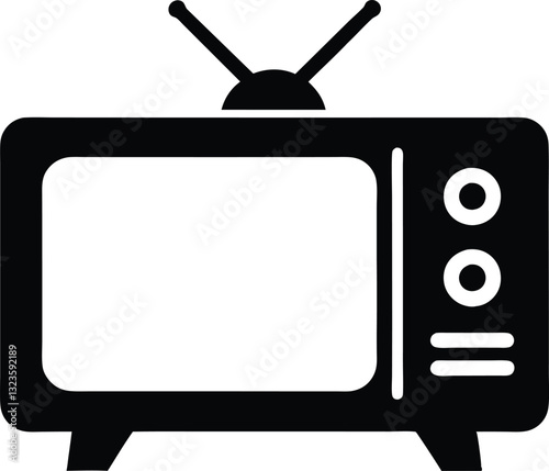television silhouette vector, old television icon