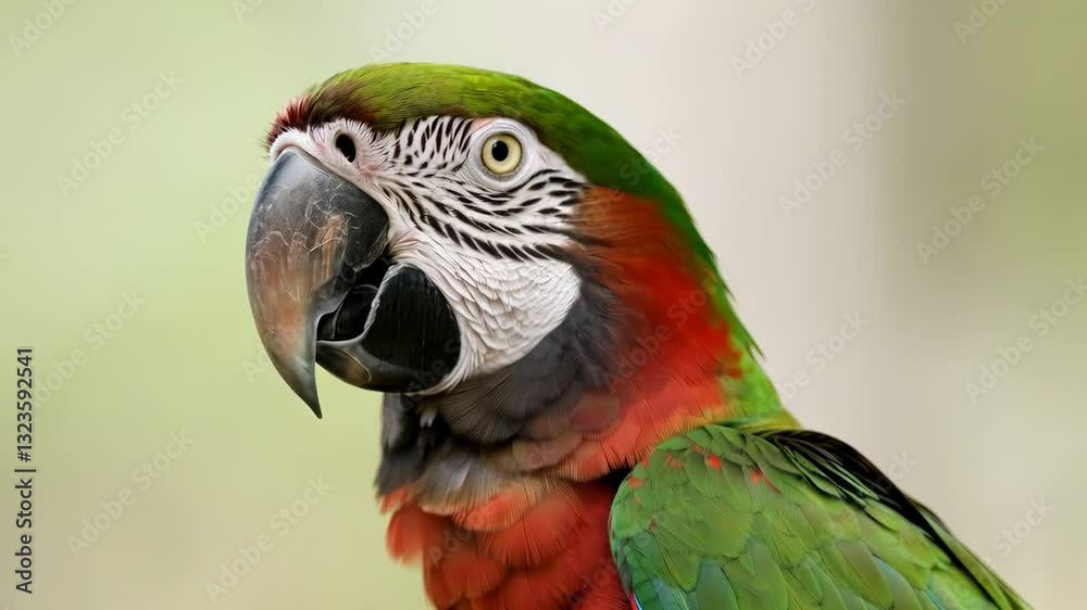 Captivating close-up of a colorful macaw showcasing its vibrant plumage and distinct features in a natural environment Captivating close-up of a colorful macaw showcasing its vibrant plumage and distinct features in a natural environment