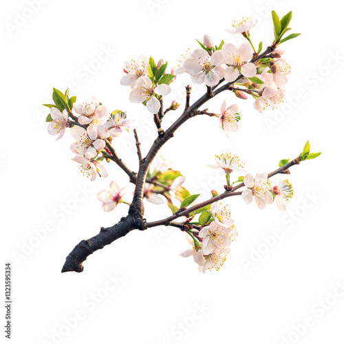 pink cherry blossom flower isolated