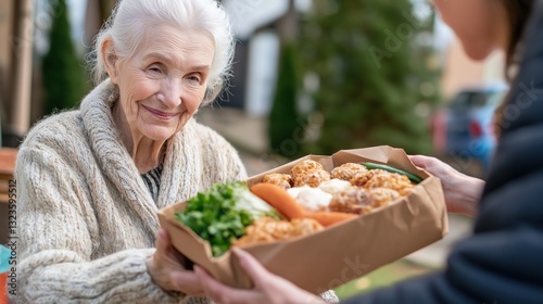 Elderly Woman Volunteering in Community Service