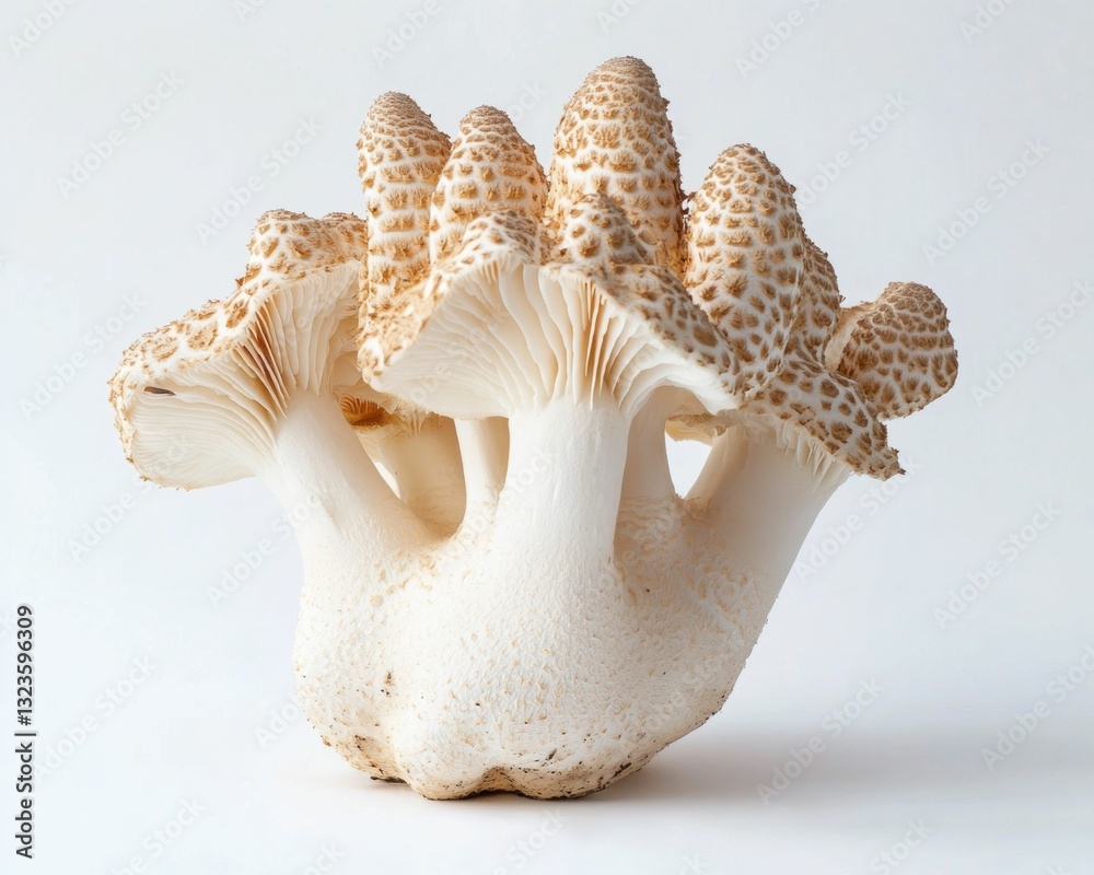 Naklejka premium Matsutake Mushroom Isolated on White Background. Premium Japanese Mushroom Ideal for American Cuisine