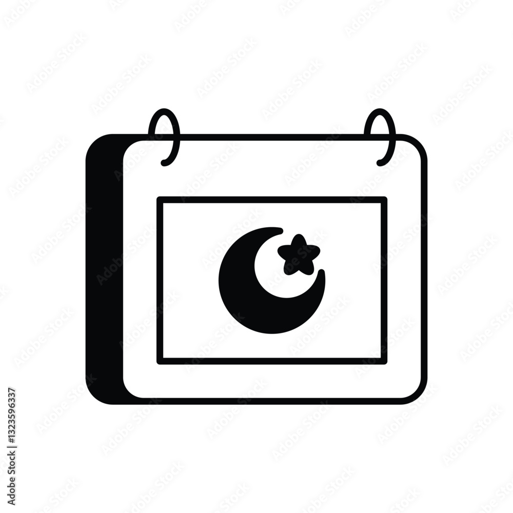 Hijri Calendar Vector icon Hijri Calendar Vector icon