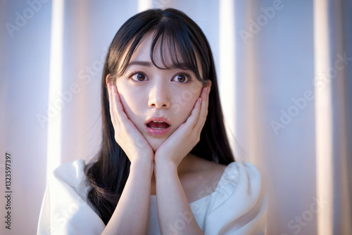 驚く女性 Generative AI