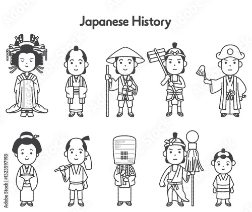 日本史全身イラスト 江戸時代