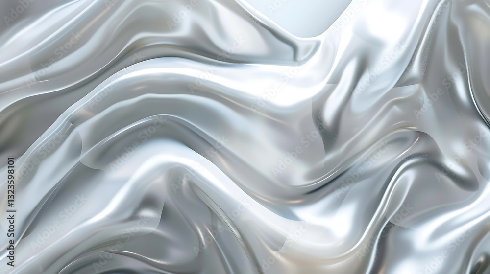 Obraz premium Luxurious Silver Silk Fabric Drape