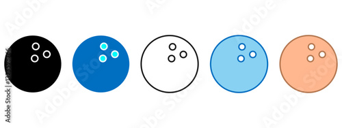 Bowling Icon Set Multiple Style Collection