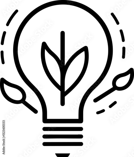 Eco-Friendly Light Bulb: Symbol of Green Energy and Innovation. A bright idea for a sustainable future, embodying clean power and environmental protection.