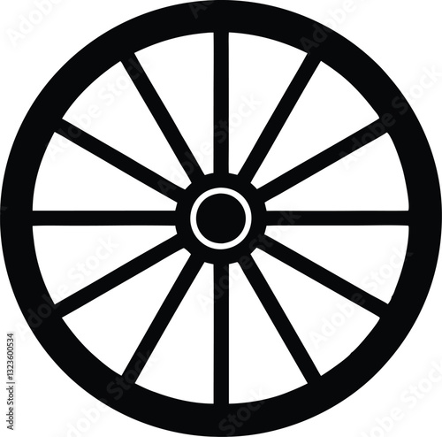 wagon wheel silhouette  icon, wheel vector silhouette