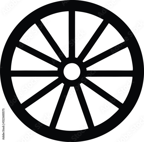 wagon wheel silhouette  icon, wheel vector silhouette