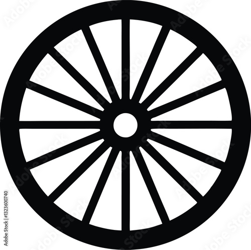 wagon wheel silhouette  icon, wheel vector silhouette