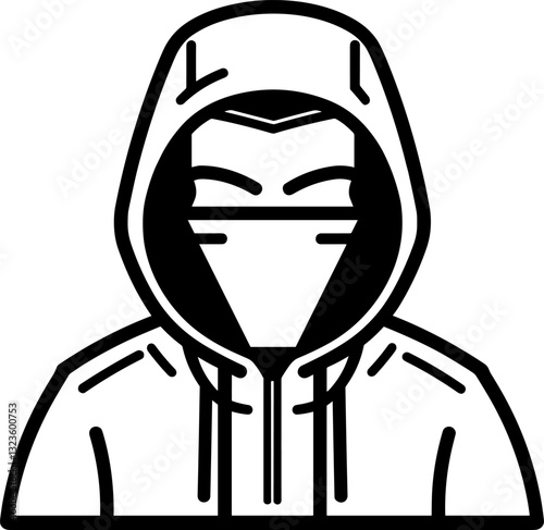 Mysterious Figure in Hoodie and Mask - Anonymous Icon