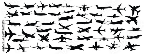 planes silhouette set