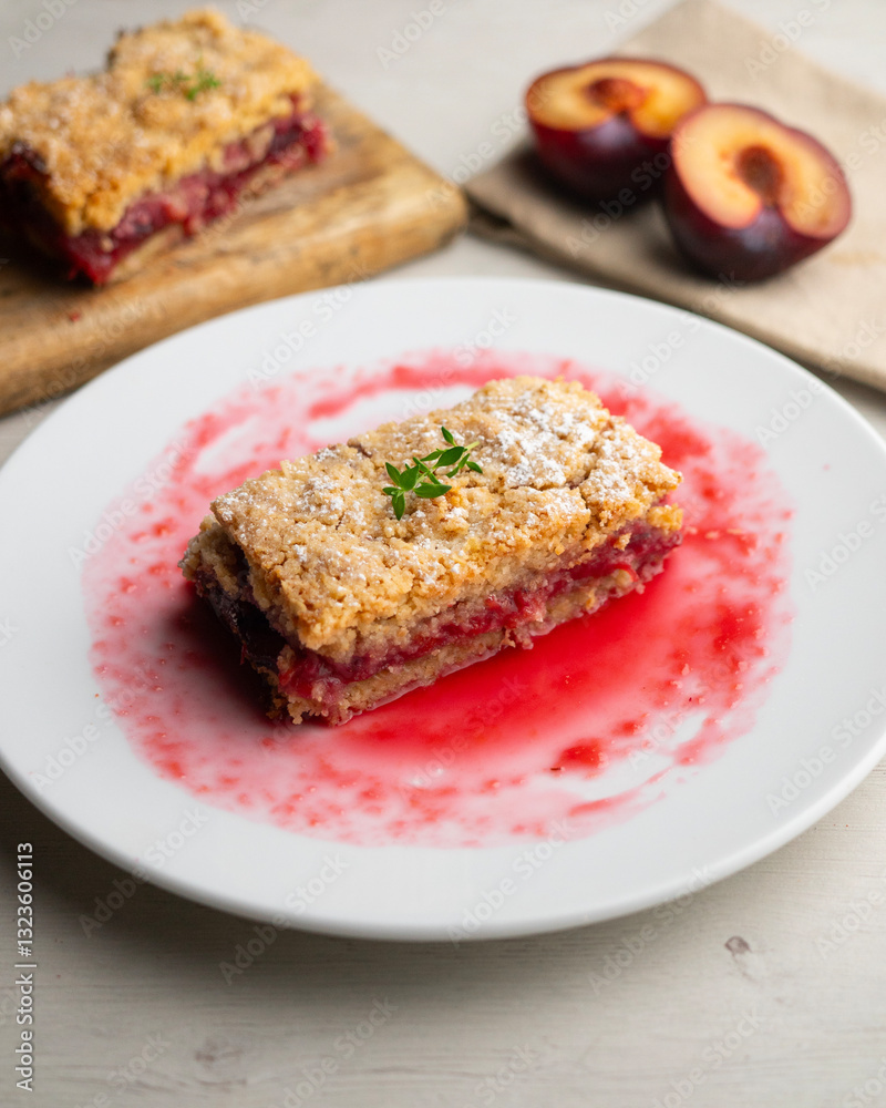 Delicious homemade raspberry crumble tart Delicious homemade raspberry crumble tart