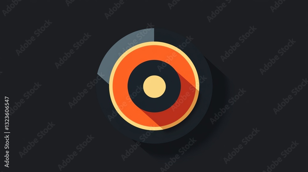 Bright Circular Target Design With a Bold Color Scheme Featuring Three Concentric Circles on a Dark Background Bright Circular Target Design With a Bold Color Scheme Featuring Three Concentric Circles on a Dark Background