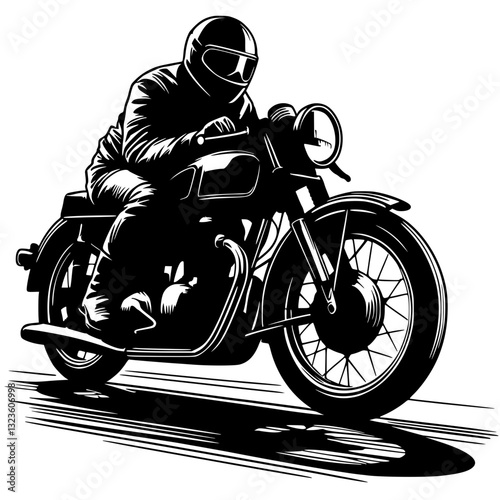Classic motorcycle silhouette
