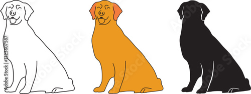 dog sitting icon symbol vector illustration isolated 