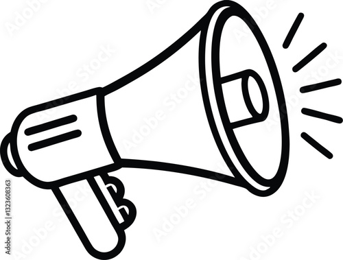 megaphone line art vector, car horn icon vector