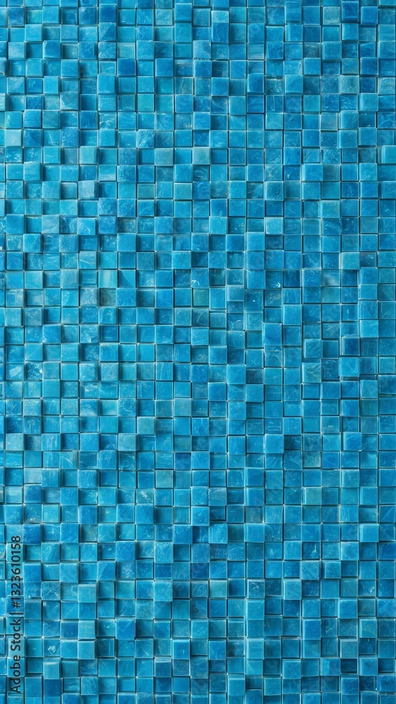 Blue square mosaic tile texture with glossy surface. Abstract background for interior design, bathroom, swimming pool, and decoration Blue square mosaic tile texture with glossy surface. Abstract background for interior design, bathroom, swimming pool, and decoration