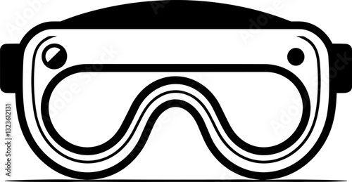 Sleek Goggles Vector Icon: Modern Eye Protection for Sports & Safety