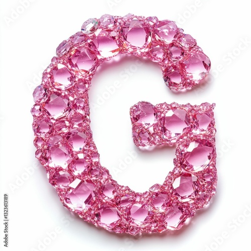 Pink Bling. A Brilliant and Symbolic Pink Diamond Letter for Girly Style