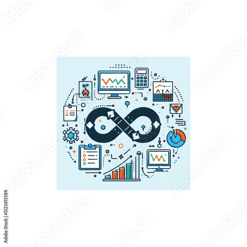 Regression icon vector symbol design art illustration
