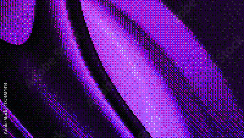 Purple Abstract Halftone Pixel Flow Background