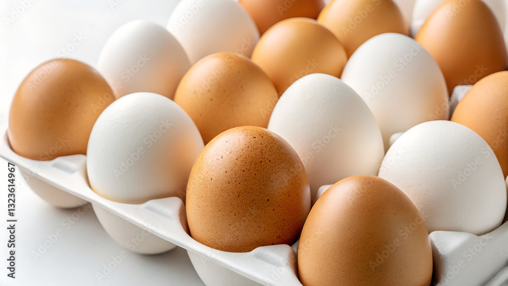 Fresh Organic Chicken Eggs - High-Protein, Farm-Fresh, and Smooth Texture - Close-up Photography